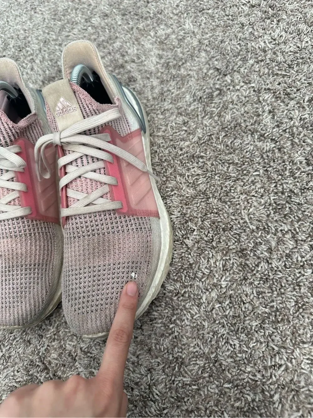 adidas Ultra Boost 19 in True Pink/White women’s size 9.5 athletic sneakers shoe